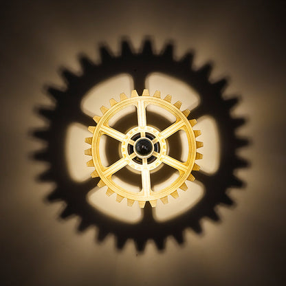 Vivolux | Gear Wandleuchte Fixture Modern Novität Holz 1-Licht Parlor Wandmontierte Lampe mit Exponiertem Glühbirnen Design