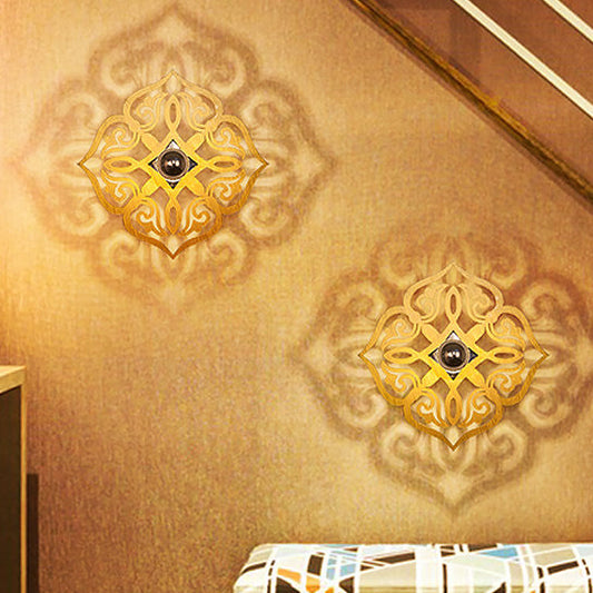 Vivolux | Papier Schnitt Blume Holz Wand Licht Nordic 1 Kopf Beige Wandleuchte für Flur