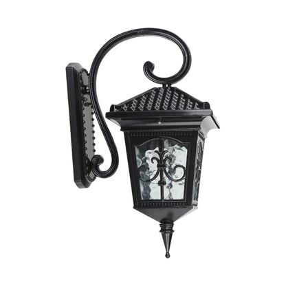 Vivolux | Vintage Pavilion Wandleuchte 1-Licht Klar Wasserglas Wandleuchte in Schwarz/Bronze mit Gebogenem Arm