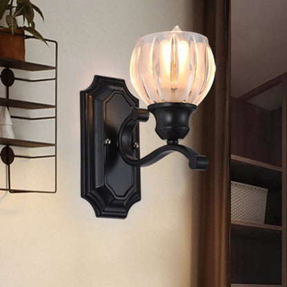 Vivolux | Globe Woonkamer Wandlamp Vintage Ijsglazuur 1-Licht Zwarte Wandgemonteerde Verlichtingsarmatuur