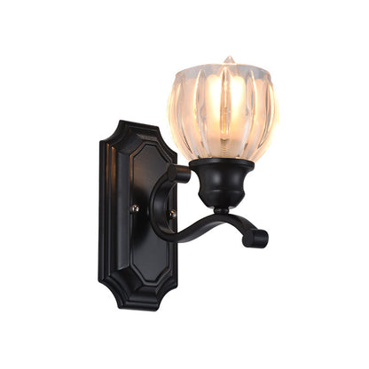 Vivolux | Globe Woonkamer Wandlamp Vintage Ijsglazuur 1-Licht Zwarte Wandgemonteerde Verlichtingsarmatuur