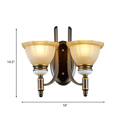 Vivolux | Curvy Arm Frosted Glass Wandleuchte Traditionalismus 1/2-Birne Wohnzimmer Wandmontierte Lampe in Schwarz