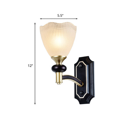 Vivolux | Traditionalism Blüten Wandlicht 1/2-Lampen Prismen Weiß Glas Wand Sconces Lampe in Schwarz