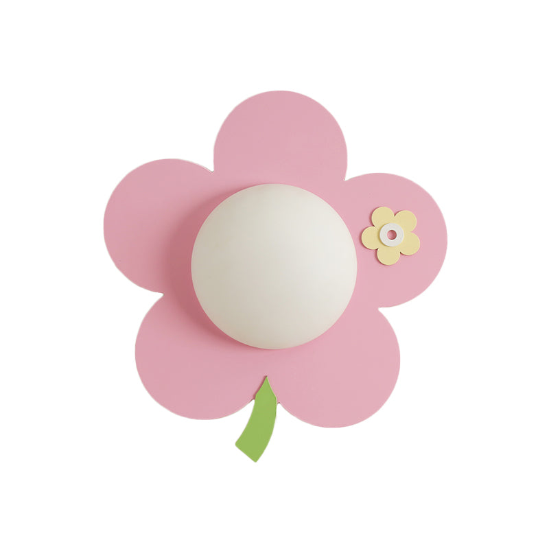 Vivolux | Blumen Wandlicht Wandleuchte Cartoon Holz 1-Licht Rosa Finish LED Wandmontage Lampenbefestigung