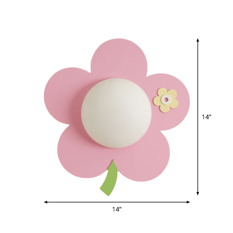 Vivolux | Blumen Wandlicht Wandleuchte Cartoon Holz 1-Licht Rosa Finish LED Wandmontage Lampenbefestigung