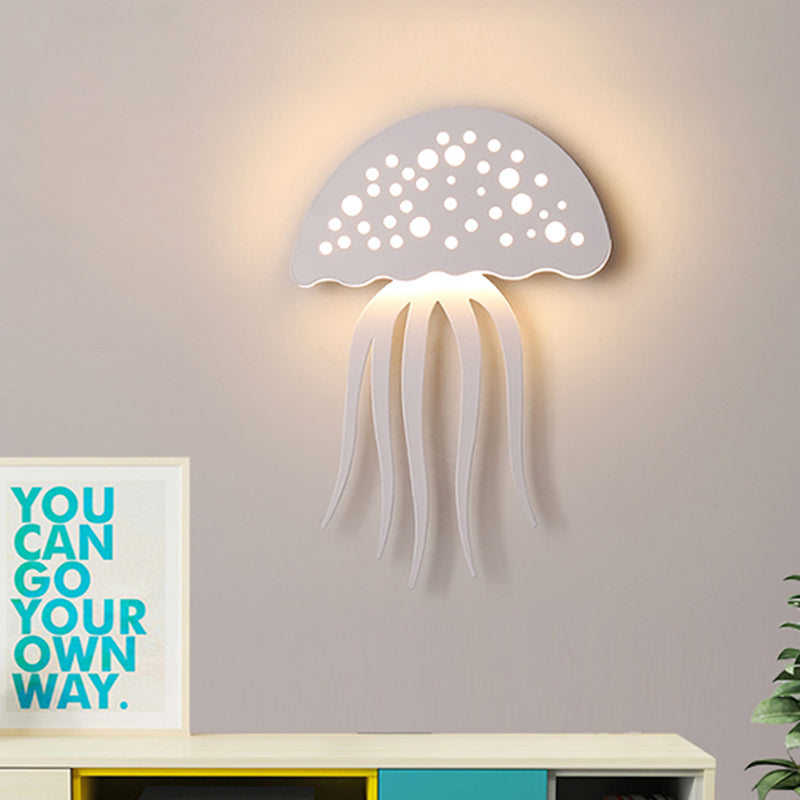 Vivolux | Jellyfish-Form Wandleuchte Cartoon Metall LED Weiße Wandleuchte Fixture für Wohnzimmer