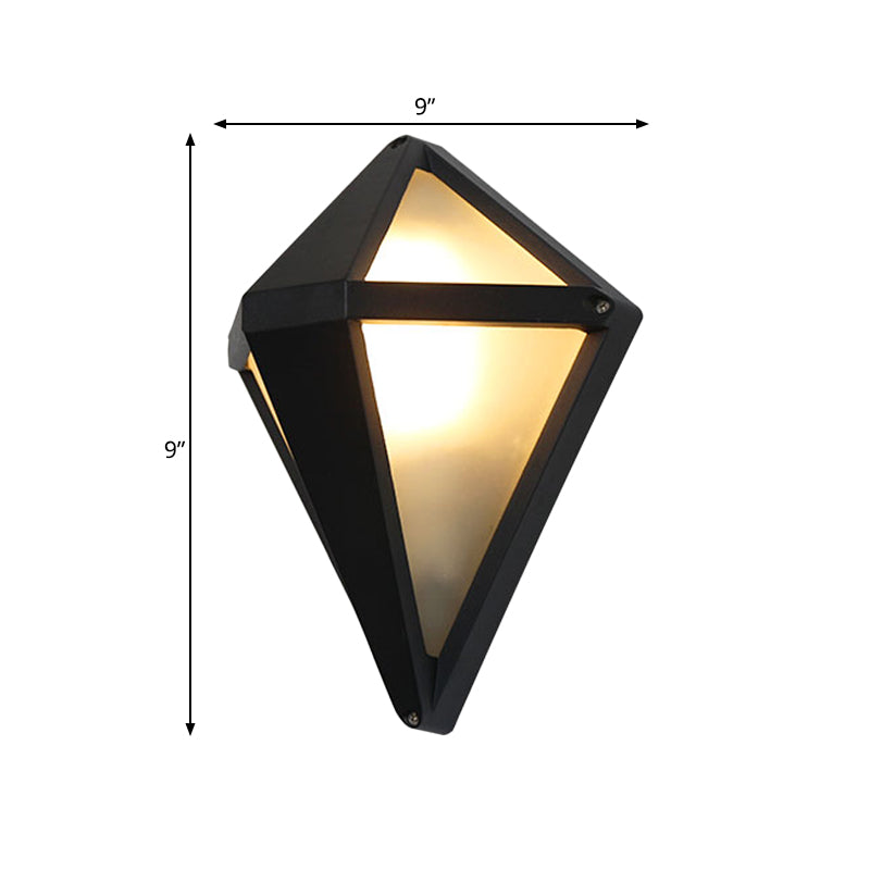 Vivolux | Dunkelkaffee Diamant/elliptische Wandlampe rustikale Opalglas 1-Licht Balkon Wandbeleuchtung Fixture