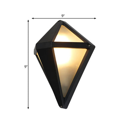 Vivolux | Dunkelkaffee Diamant/elliptische Wandlampe rustikale Opalglas 1-Licht Balkon Wandbeleuchtung Fixture