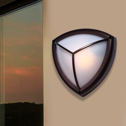 Vivolux | Dunkelkaffee Diamant/elliptische Wandlampe rustikale Opalglas 1-Licht Balkon Wandbeleuchtung Fixture