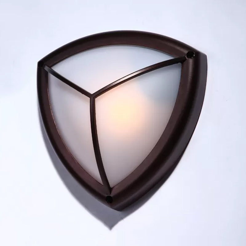 Vivolux | Dunkelkaffee Diamant/elliptische Wandlampe rustikale Opalglas 1-Licht Balkon Wandbeleuchtung Fixture