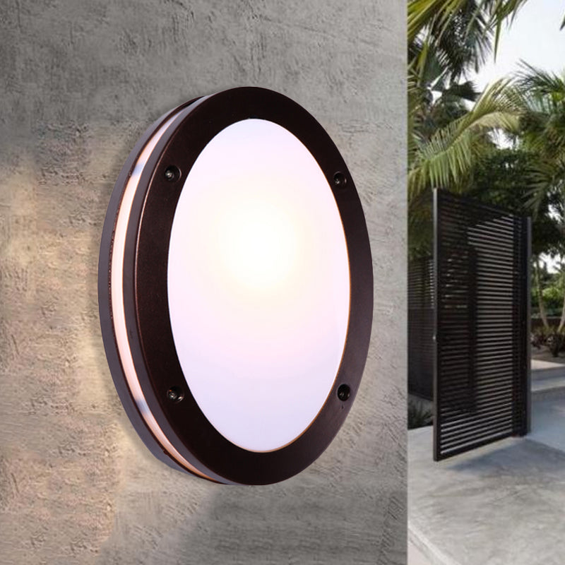 Vivolux | Dunkelkaffee Diamant/elliptische Wandlampe rustikale Opalglas 1-Licht Balkon Wandbeleuchtung Fixture