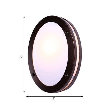 Vivolux | Dunkelkaffee Diamant/elliptische Wandlampe rustikale Opalglas 1-Licht Balkon Wandbeleuchtung Fixture