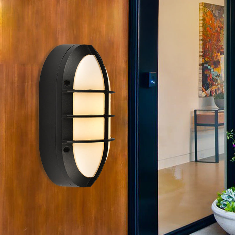 Vivolux | 1 Licht Wandleuchte Klassischer Stil Elliptische Opale Glas Wandmontage Beleuchtung in Schwarz mit/ohne Rahmen