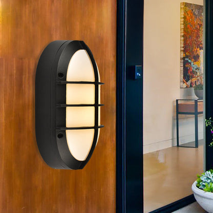 Vivolux | 1 Licht Wandleuchte Klassischer Stil Elliptische Opale Glas Wandmontage Beleuchtung in Schwarz mit/ohne Rahmen