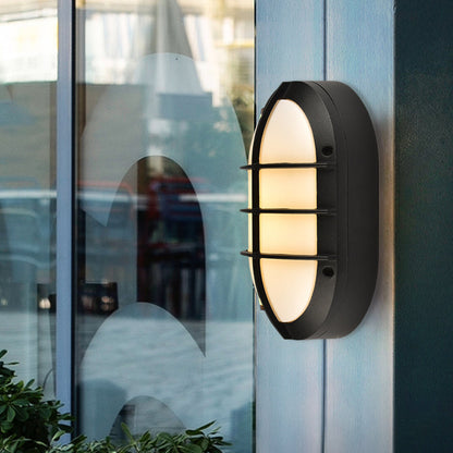 Vivolux | 1 Licht Wandleuchte Klassischer Stil Elliptische Opale Glas Wandmontage Beleuchtung in Schwarz mit/ohne Rahmen