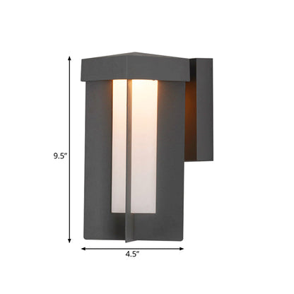 Vivolux | 1 Lampe Rechteckige Wandlampe Traditionelle Graue Ausführung Aluminium Oberfläche Wandarmatur mit Creme Glas Schirm