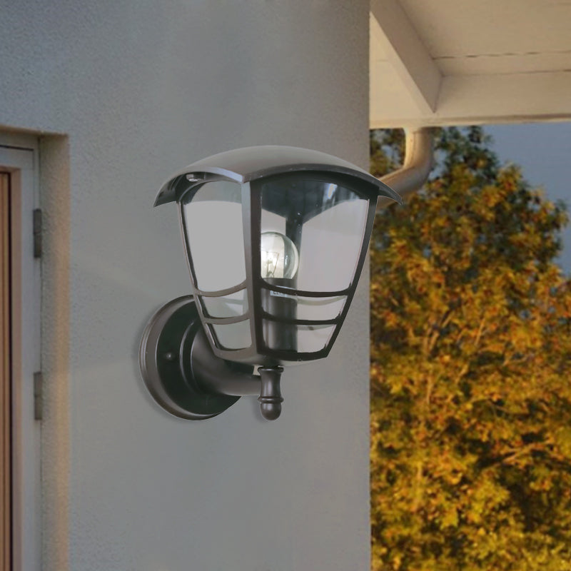 Vivolux | Dunkelkaffee 1-Licht Wandleuchten Ideen Vintage Klarglas Laterne Wandleuchte für Innenhof