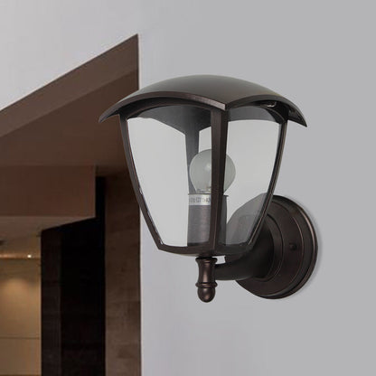 Vivolux | Dunkelkaffee 1-Licht Wandleuchten Ideen Vintage Klarglas Laterne Wandleuchte für Innenhof