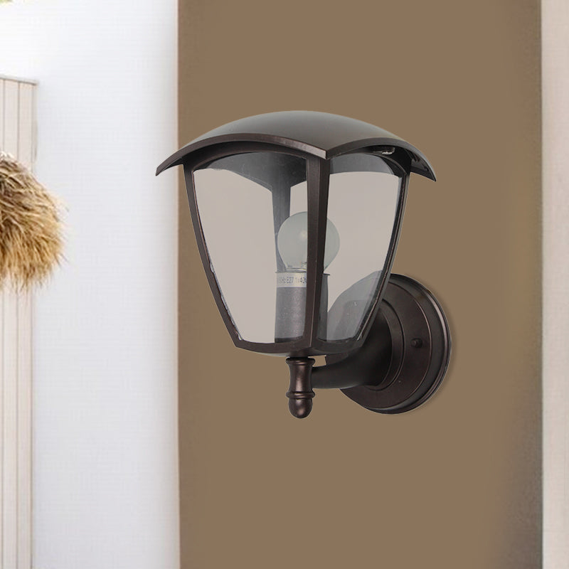Vivolux | Dunkelkaffee 1-Licht Wandleuchten Ideen Vintage Klarglas Laterne Wandleuchte für Innenhof