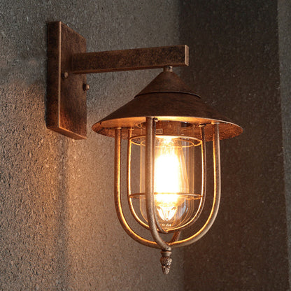 Vivolux | Klar Glass Schwarz/Bronze Wand-Hängelampe Kapsel 1 Licht Vintage-Stil Wandleuchte mit Metallkäfig