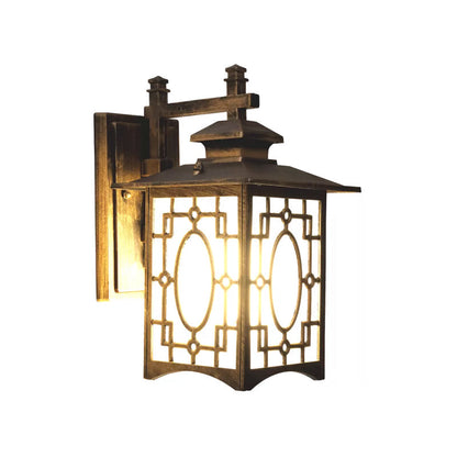Vivolux | 1 Kop Frosted Glass Wandverlichting Rustiek Zwart/Bronzen Lantaarnvormige Binnenplaats Wandlamp