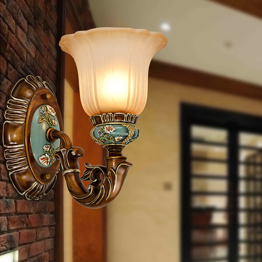 Vivolux | Pauwen Groen 1/2 Lichten Wandverlichting Armatuur Vintage Kunststof Scallop Wandlamp met Glas Shade