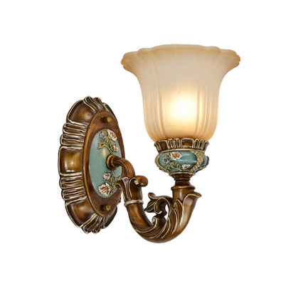 Vivolux | Pauwen Groen 1/2 Lichten Wandverlichting Armatuur Vintage Kunststof Scallop Wandlamp met Glas Shade