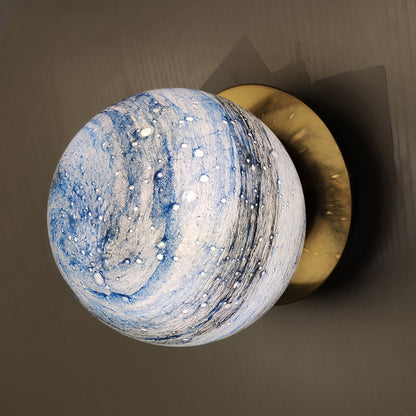 Vivolux | Planet Frosted Glass Wandlamp Creatieve Gele/Blauwe LED Wandlamp Verlichting Fixture voor Slaapkamer