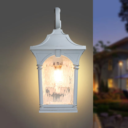 Vivolux | Witte Enkele Gloeilamp Wandlamp Rustiek Duidelijk Water Glas Lantaarn Wandverlichting Fixture voor Buiten