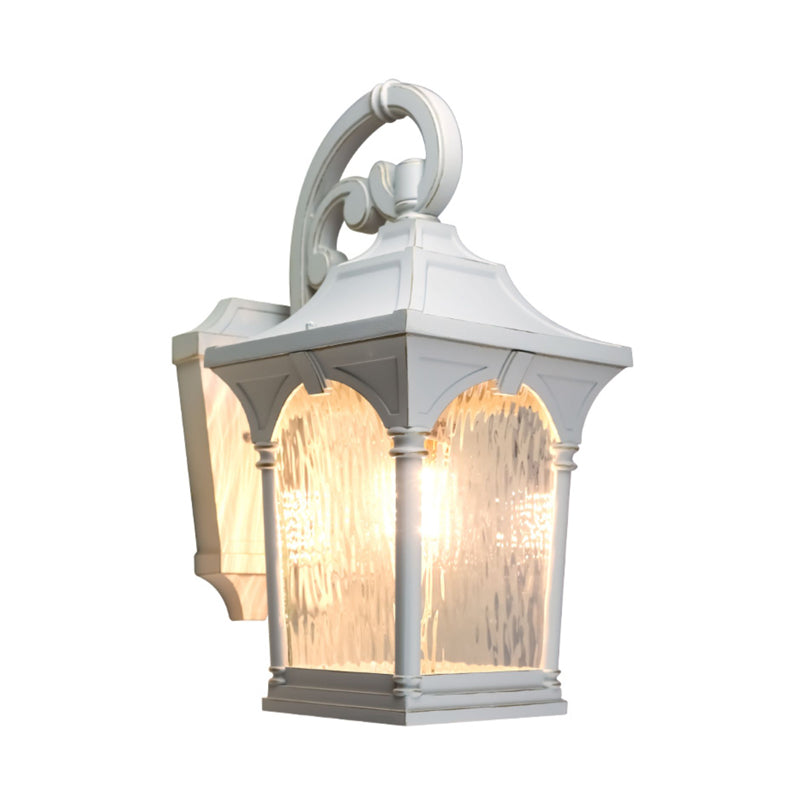 Vivolux | Witte Enkele Gloeilamp Wandlamp Rustiek Duidelijk Water Glas Lantaarn Wandverlichting Fixture voor Buiten