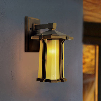 Vivolux | Tan/White Glas Lantaarn Sconces Retro Stil Einzelausführung Außen Wandmontierte Lichtquelle