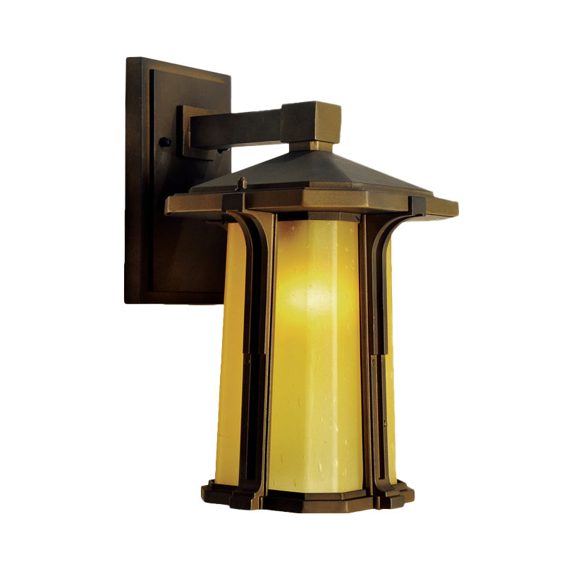 Vivolux | Tan/White Glas Lantaarn Sconces Retro Stil Einzelausführung Außen Wandmontierte Lichtquelle