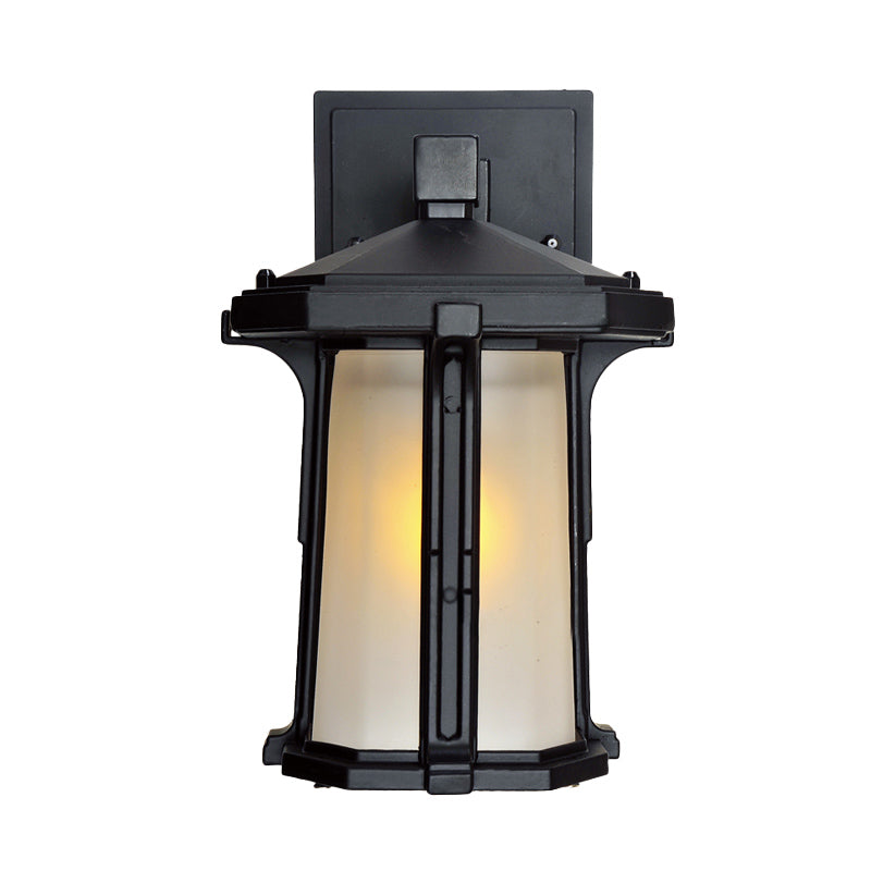 Vivolux | Tan/White Glas Lantaarn Sconces Retro Stil Einzelausführung Außen Wandmontierte Lichtquelle