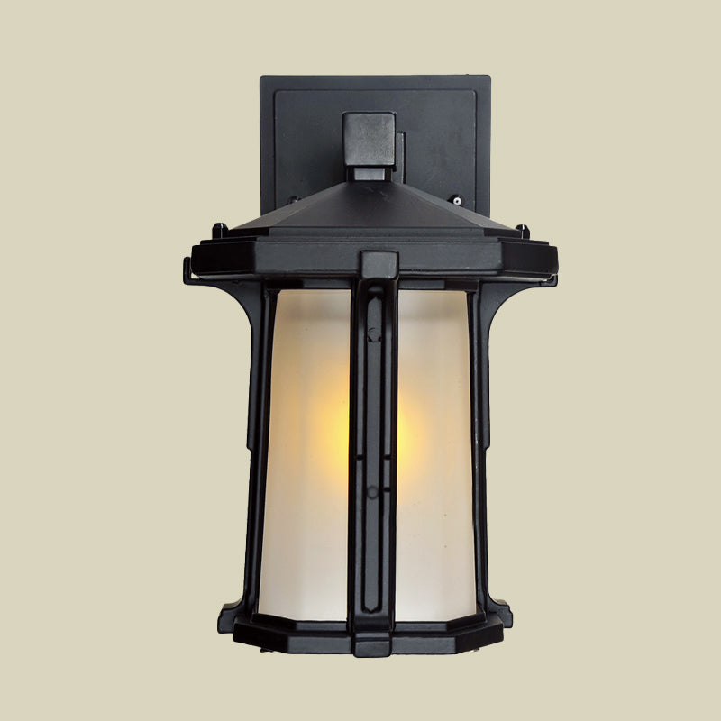 Vivolux | Tan/White Glas Lantaarn Sconces Retro Stil Einzelausführung Außen Wandmontierte Lichtquelle