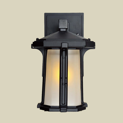 Vivolux | Tan/White Glas Lantaarn Sconces Retro Stil Einzelausführung Außen Wandmontierte Lichtquelle