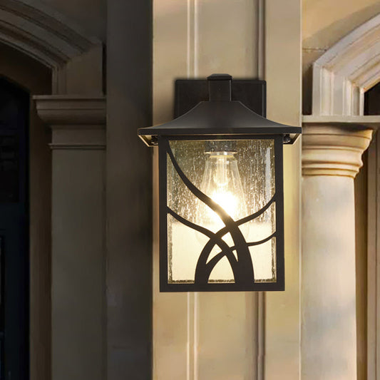 Vivolux | Open Bottom Courtyard Sconce Lodge Klar Glas 1 Licht Dunkelkaffee Wandleuchte Fixture