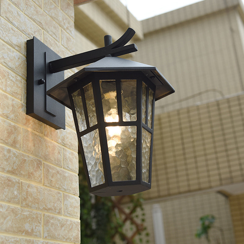 Vivolux | Vogeltent Patio Wandlamp Sconces Retro Helder Waterglas Enkele Licht Bronzen/Zwarte Wandlamp Fixture