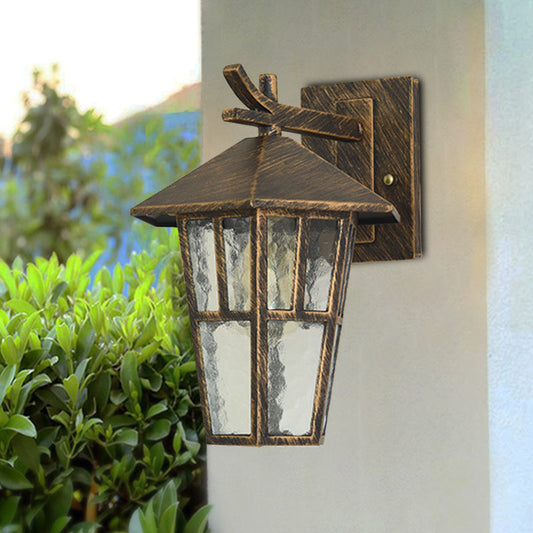 Vivolux | Vogeltent Patio Wandlamp Sconces Retro Helder Waterglas Enkele Licht Bronzen/Zwarte Wandlamp Fixture