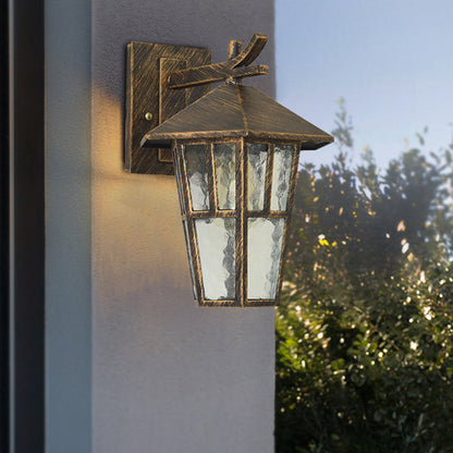 Vivolux | Vogeltent Patio Wandlamp Sconces Retro Helder Waterglas Enkele Licht Bronzen/Zwarte Wandlamp Fixture