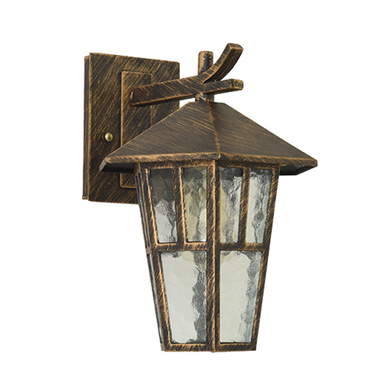 Vivolux | Vogeltent Patio Wandlamp Sconces Retro Helder Waterglas Enkele Licht Bronzen/Zwarte Wandlamp Fixture