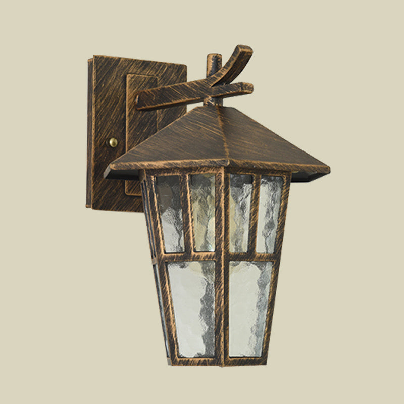 Vivolux | Vogeltent Patio Wandlamp Sconces Retro Helder Waterglas Enkele Licht Bronzen/Zwarte Wandlamp Fixture