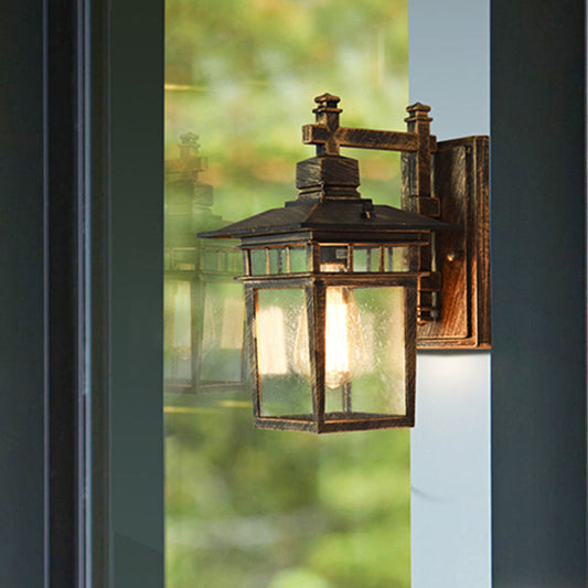Vivolux | Retro Vogelkooi Wandlamp Fixture Eenhoofdige Helder Glas Wandgemonteerde Lamp in Brons