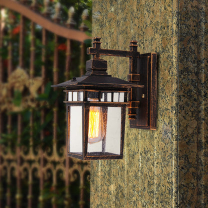 Vivolux | Retro Vogelkooi Wandlamp Fixture Eenhoofdige Helder Glas Wandgemonteerde Lamp in Brons