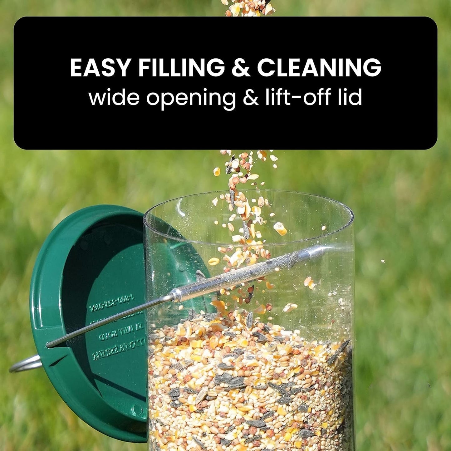 Vivolux | Vogelfutterspender Hängend Metall Eichhörnchen-sicher Rohr