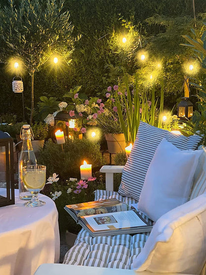 Vivolux | Festoonlichter Außen, 53FT/16M S14 Außen Garten LED Lichterkette, IP65 wasserdicht Außen Lichterkette Hauptspeisung 2700K 15+1(Ersatz) Glühbirnen für Außenpatio Terrasse Hof Hochzeit Party