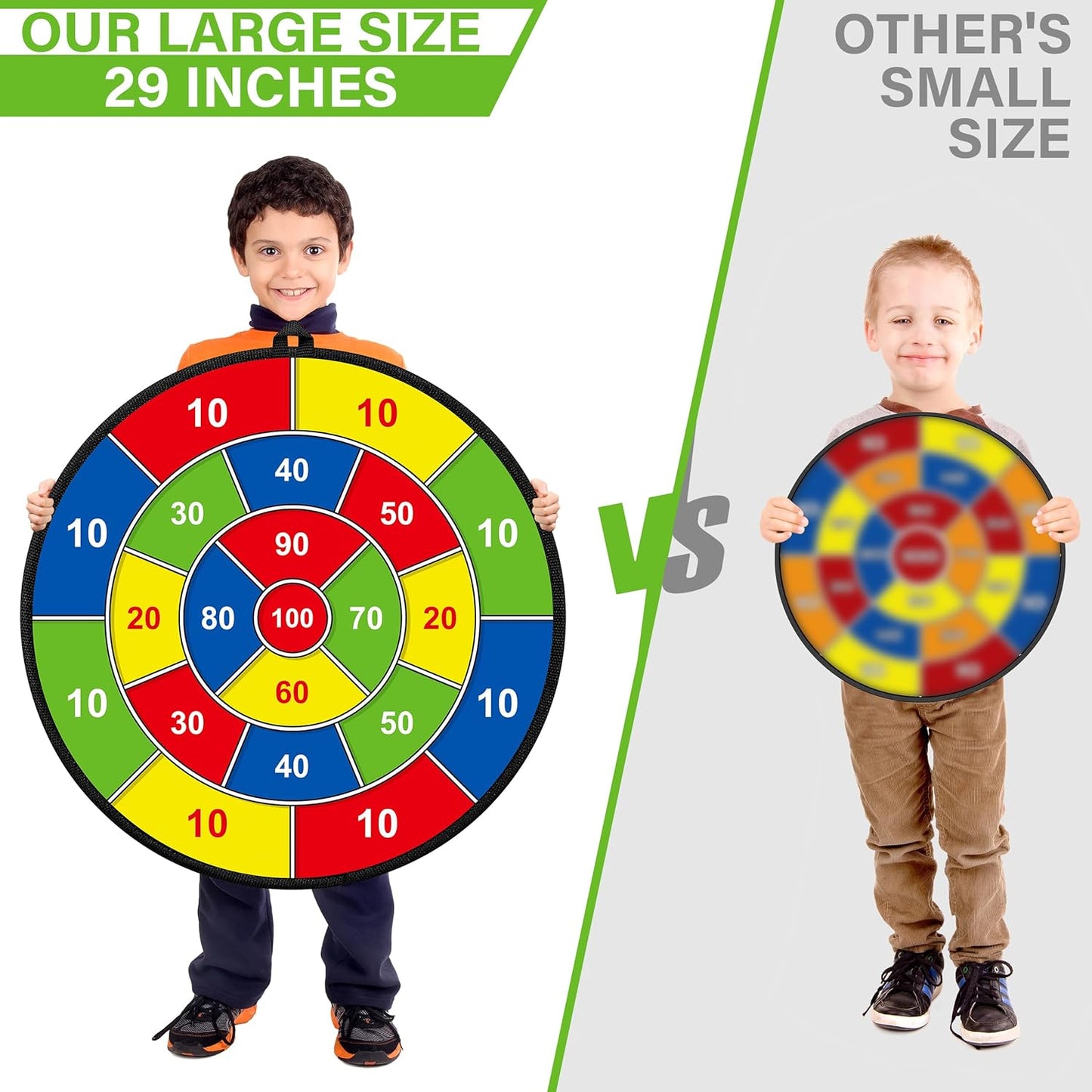 Vivolux | Großes doppelseitiges Dartboard für Kinder – Spielen, Lernen und Entspannen