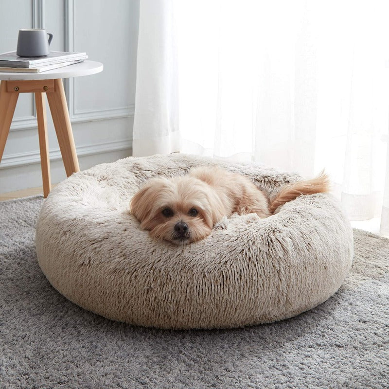 Vivolux | Runder Plüsch Beruhigender Donut Hundebett für kleine bis große Hunde