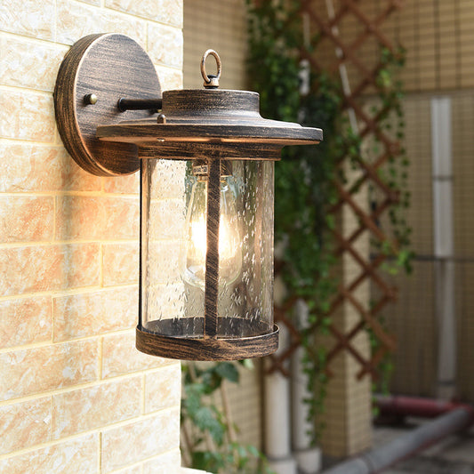 Vivolux | Seedy Glas Bronze Wandleuchte Leuchte Einzelne Licht Landhaus Stil Wandmontierte Beleuchtung für Terrasse