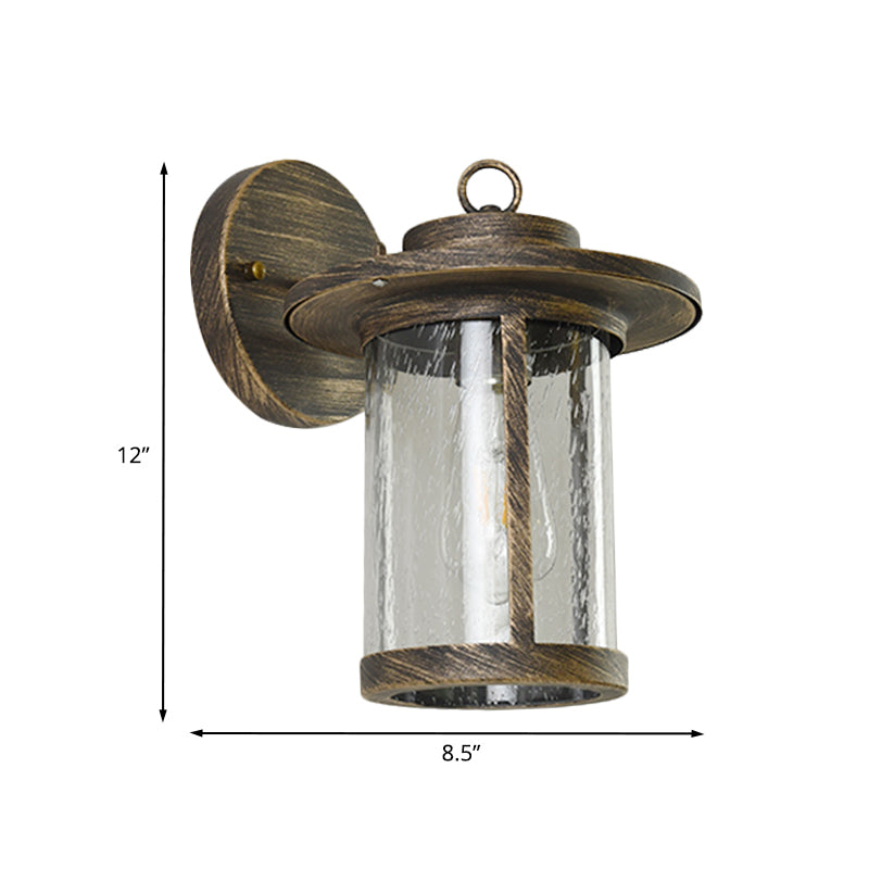 Vivolux | Seedy Glas Bronze Wandleuchte Leuchte Einzelne Licht Landhaus Stil Wandmontierte Beleuchtung für Terrasse