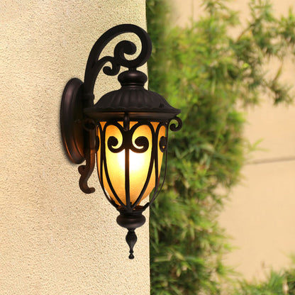 Vivolux | Dunkelkaffee 1 Licht Wandleuchte Landhaus Frostglas Gebogener Arm Wandlicht Einrichtung